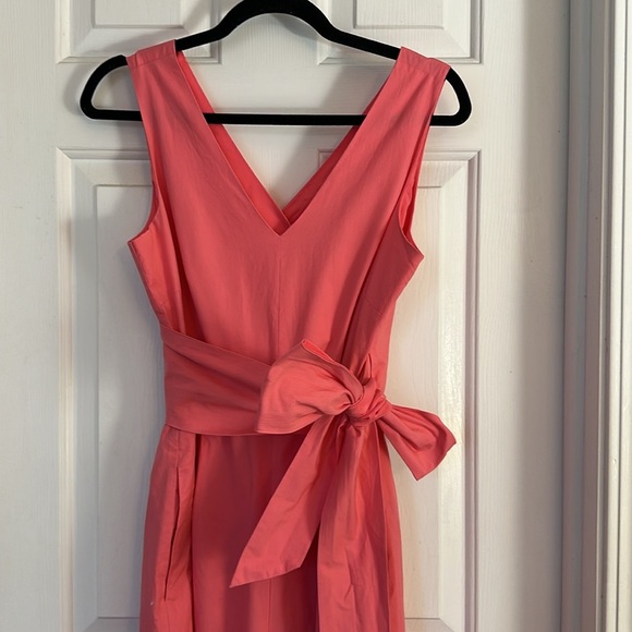 J.Crew Pink Wrap Tie Stretch Poplin cotton Jumpsuit size 6 - Picture 4 of 8